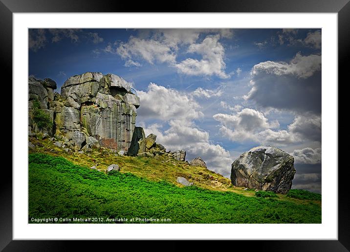 The Cow and Calf Rocks Framed Mounted Print by Colin Metcalf