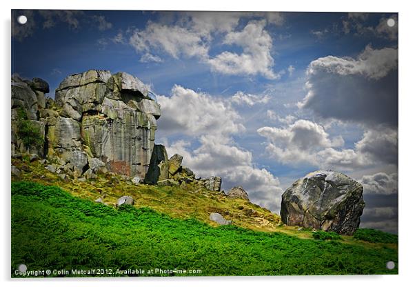 The Cow and Calf Rocks Acrylic by Colin Metcalf