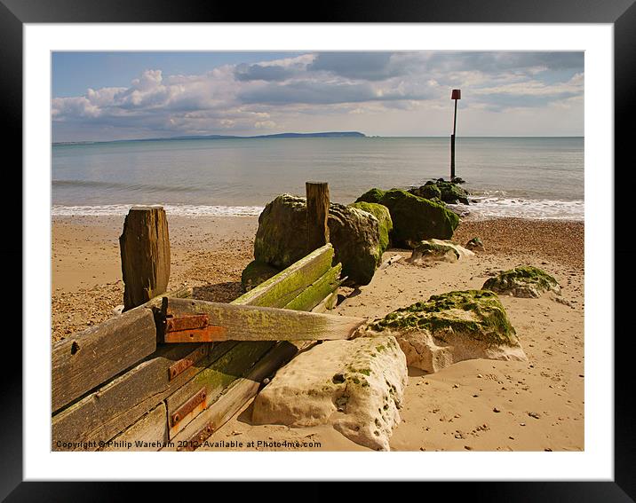 Sea Defence Avon Beach Framed Mounted Print by Phil Wareham