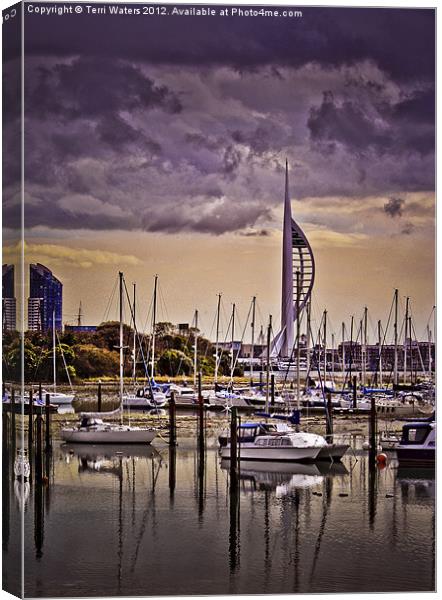 Spinnaker Tower from Priddy's Hard Canvas Print by Terri Waters