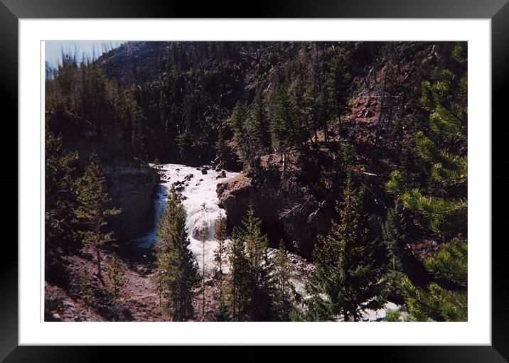 Wyoming Waterfalls Framed Mounted Print by Barbara Schafer