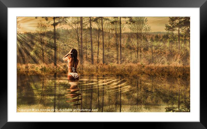 Bathing in the morning sun Framed Mounted Print by Rob Toombs