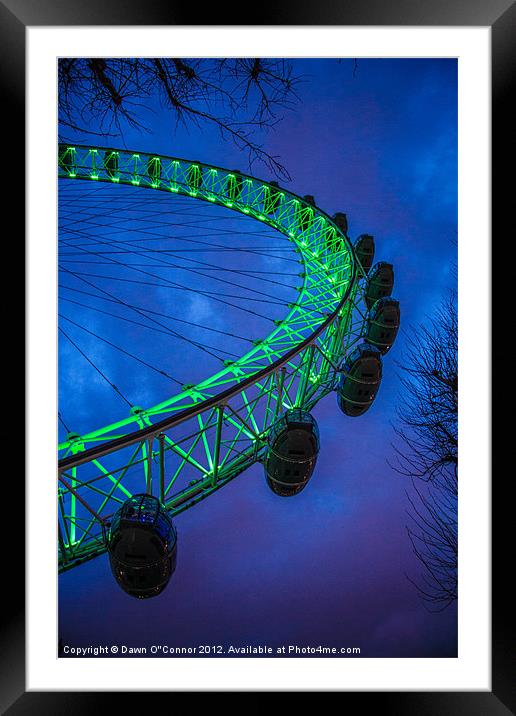 London Eye, St. Patrick's Day Framed Mounted Print by Dawn O'Connor