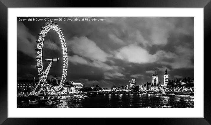 Westminster and The London Eye Framed Mounted Print by Dawn O'Connor