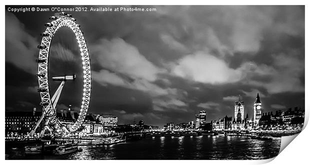 Westminster and The London Eye Print by Dawn O'Connor