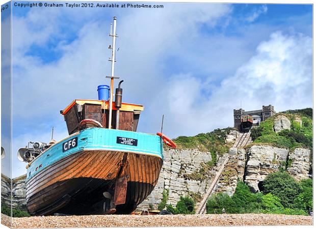 Lonely Trawler on Abandoned Beach Canvas Print by Graham Taylor