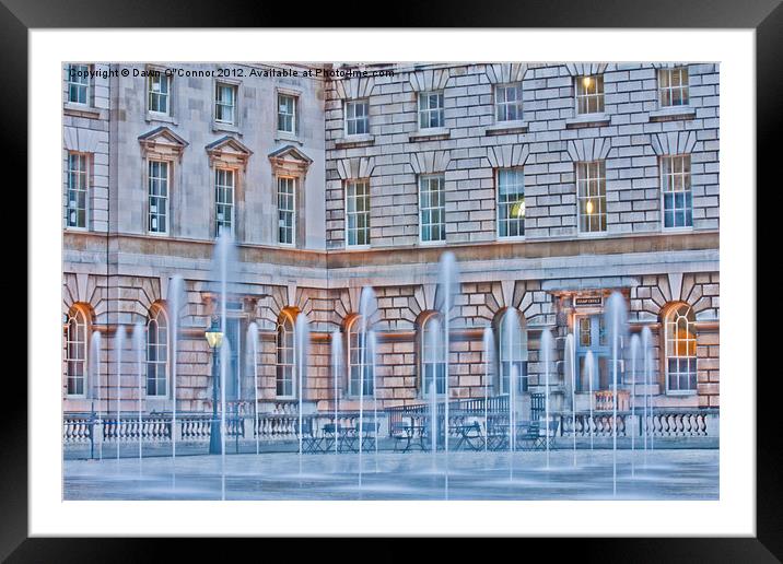 Somerset House Fountains Framed Mounted Print by Dawn O'Connor