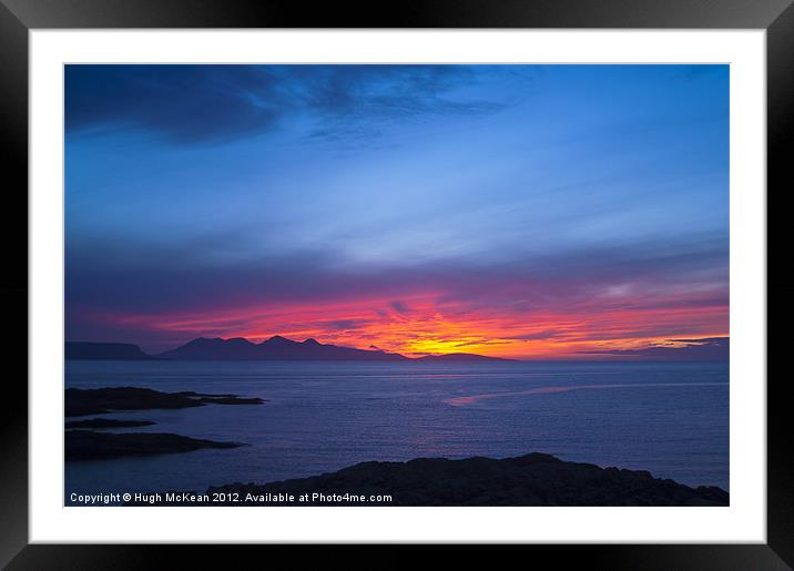 Sunset, Rum, Inner Hebrides, Scotland Framed Mounted Print by Hugh McKean