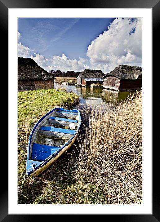 Hickling Broad Boat Houses Framed Mounted Print by Paul Macro