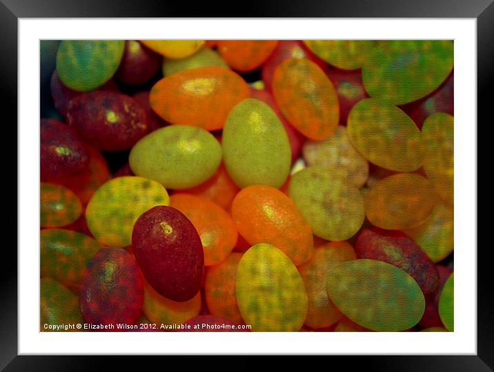 Jelly Beans Framed Mounted Print by Elizabeth Wilson-Stephen