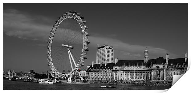 London Eye Black and White Print by Dean Messenger