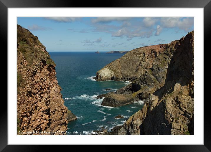 Cornish Seascape St Agnes Framed Mounted Print by Brian Roscorla