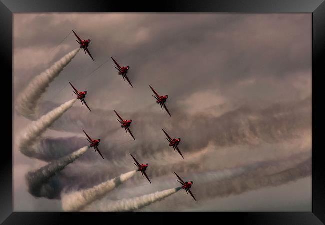 Red Arrows Diamond Nine Framed Print by Phil Clements