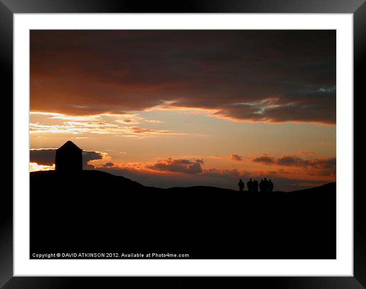 SUNSET AT THE SUMMIT Framed Mounted Print by David Atkinson