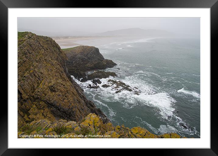 Rhossili beach from Burry Holms Framed Mounted Print by Pete Hemington