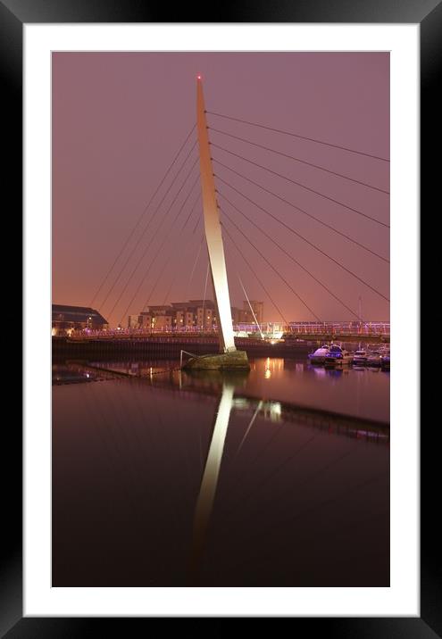 Sail Bridge, Swansea. Framed Mounted Print by Becky Dix
