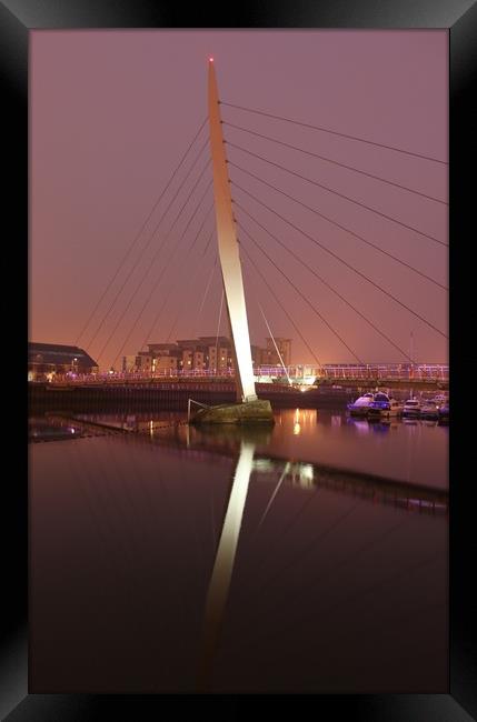 Sail Bridge, Swansea. Framed Print by Becky Dix