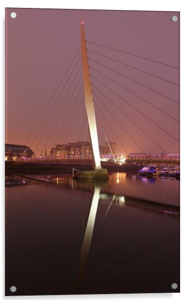 Sail Bridge, Swansea. Acrylic by Becky Dix