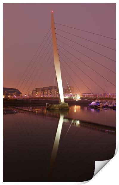 Sail Bridge, Swansea. Print by Becky Dix