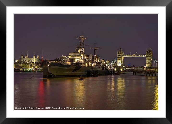 HMS Belfast Framed Mounted Print by Alice Gosling