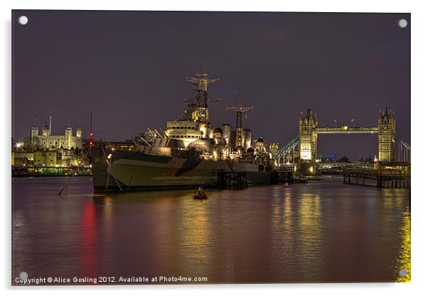 HMS Belfast Acrylic by Alice Gosling