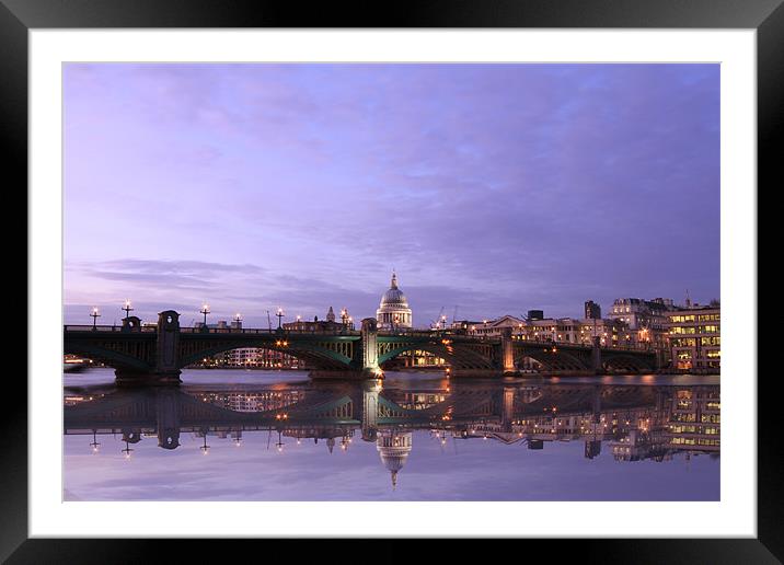 London Skyline reflections Framed Mounted Print by David French