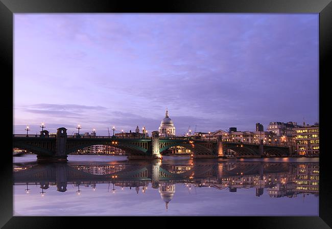 London Skyline reflections Framed Print by David French