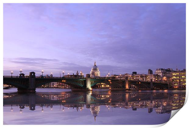 London Skyline reflections Print by David French