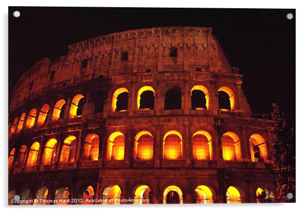 Roman Colosseum at night Acrylic by Tom Hard