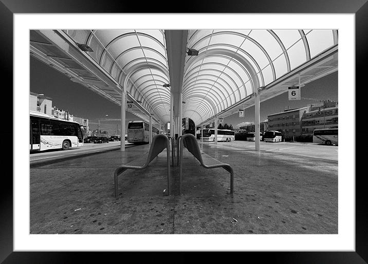 Bus Station Framed Mounted Print by Sean Needham