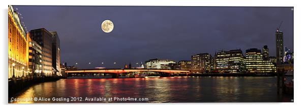 London Bridge Panorama Acrylic by Alice Gosling