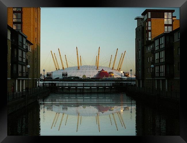 O2 arena reflections Framed Print by David French