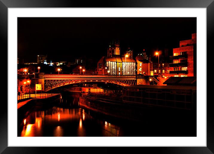 Leeds by night Framed Mounted Print by Maria Tzamtzi Photography