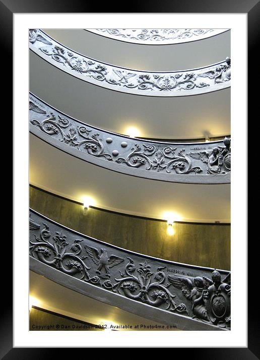 Vatican Museum Spiral Staircase Framed Mounted Print by Dan Davidson