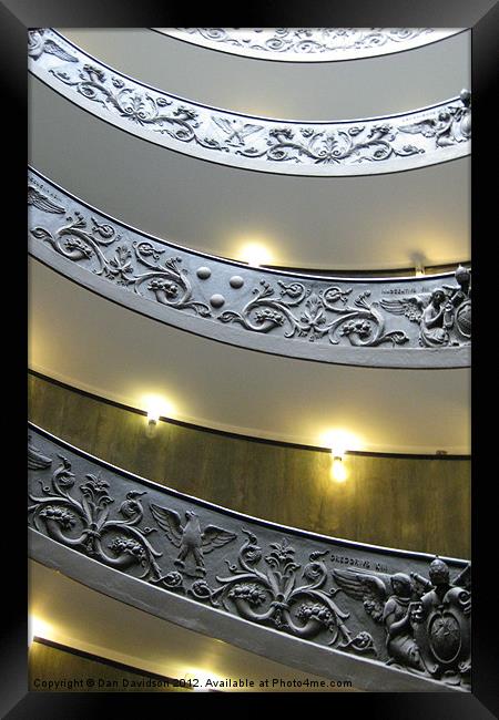 Vatican Museum Spiral Staircase Framed Print by Dan Davidson