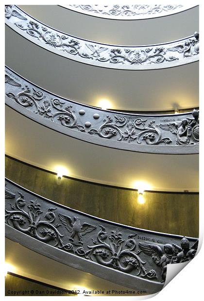 Vatican Museum Spiral Staircase Print by Dan Davidson