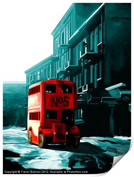 Old London Bus Print by Trevor Butcher