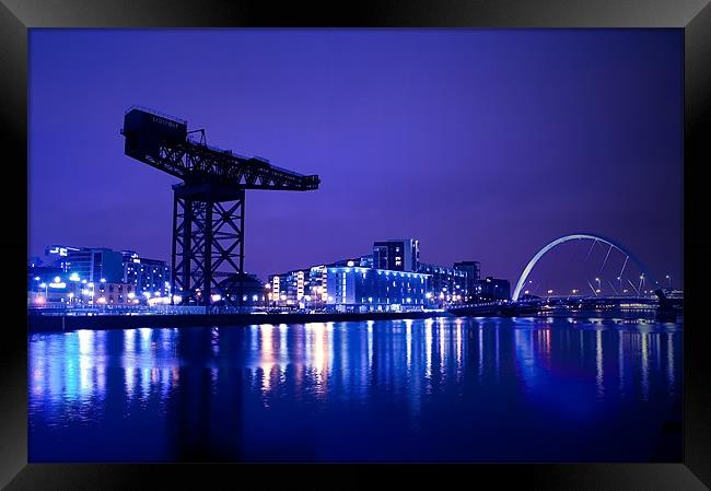 The River Clyde At Night. Framed Print by Aj’s Images