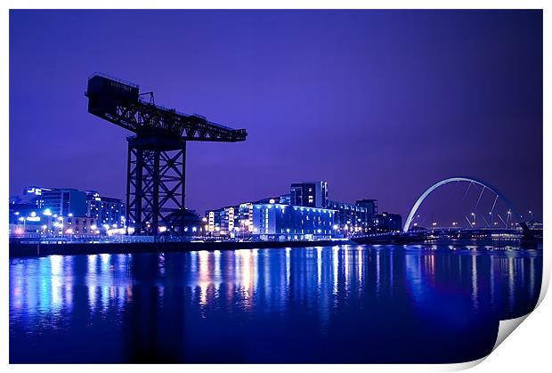 The River Clyde At Night. Print by Aj’s Images