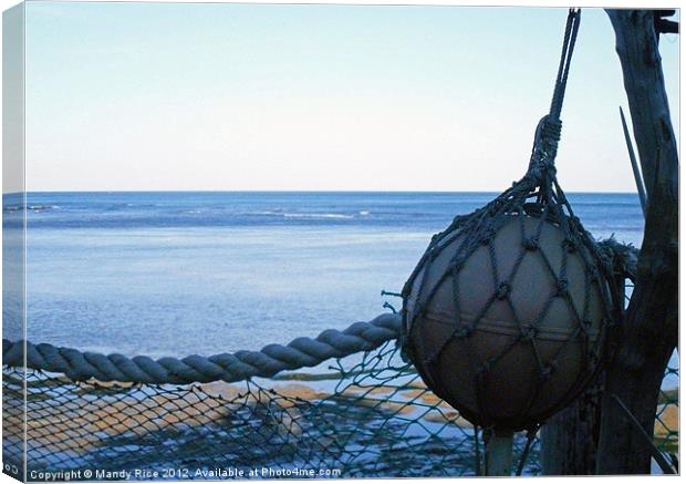 Fishing net and marker buoy Canvas Print by Mandy Rice