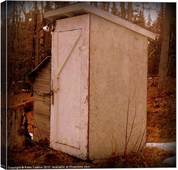 Country Outhouse Canvas Print by Peter Castine