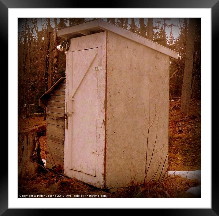 Country Outhouse Framed Mounted Print by Peter Castine