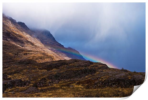 Snowbow in the Scottish Mountains Print by Jacqi Elmslie