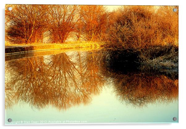 Autumn Sunlit Reflection. Acrylic by Stan Owen