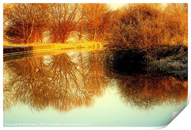 Autumn Sunlit Reflection. Print by Stan Owen