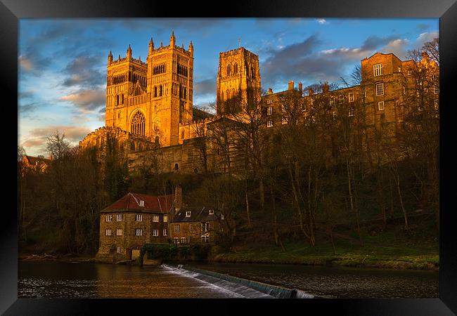 Durham Cathedral Golden Sunset Framed Print by Kevin Tate