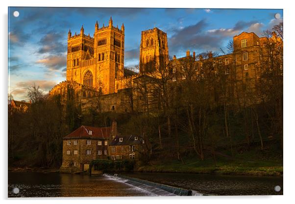 Durham Cathedral Golden Sunset Acrylic by Kevin Tate
