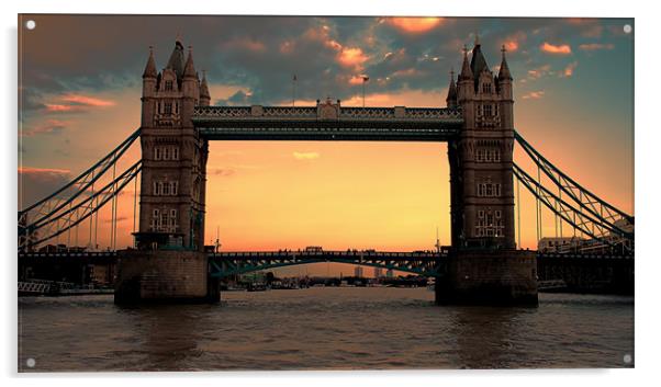 Tower Bridge Sunset Acrylic by Dean Messenger