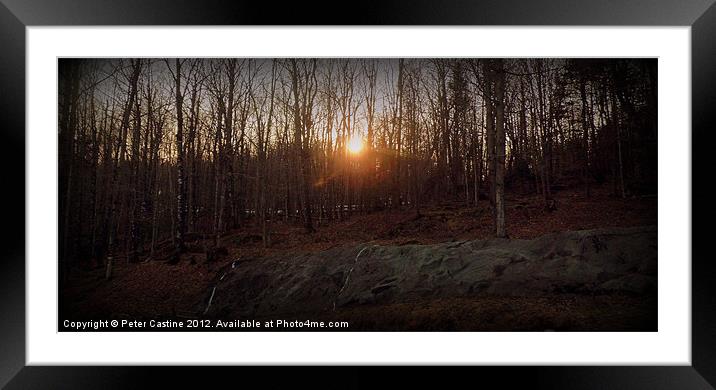 The Setting Sun Framed Mounted Print by Peter Castine