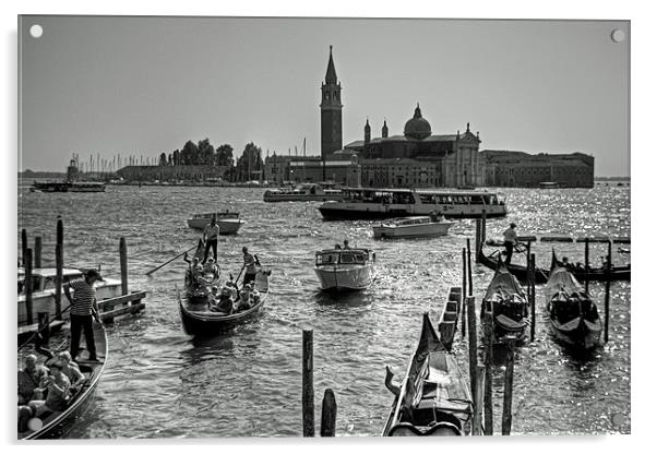Giudecca Canal - B&W Acrylic by Tom Gomez